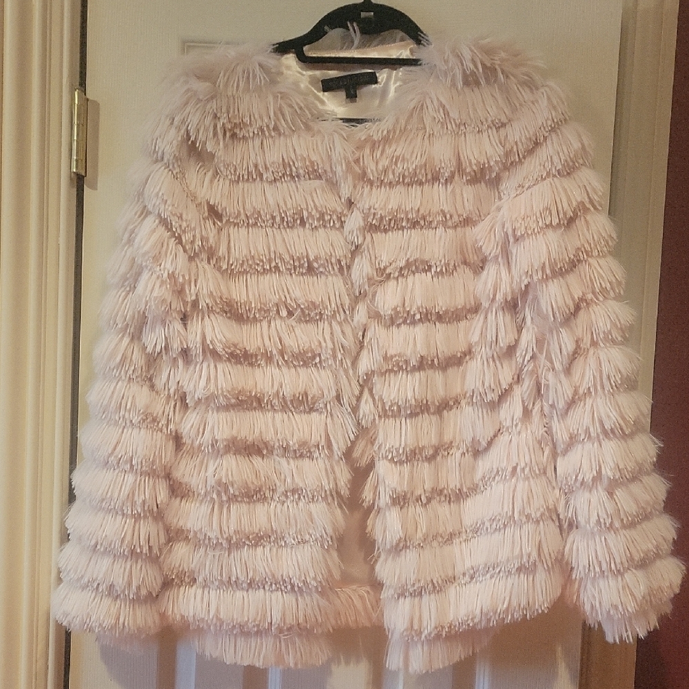 Women's Pink Faux Fur Jacket